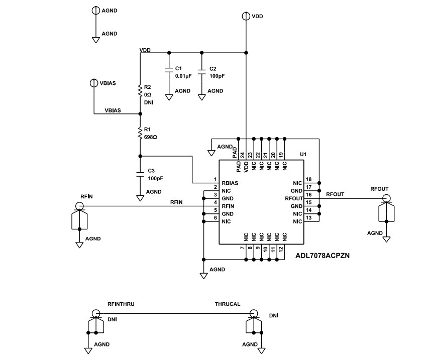 Schematic - Analog Devices Inc. ADL7078-EVALZ Evaluation Board